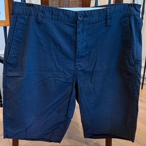 RVCA Men's Dark Blue Flat Front Shorts